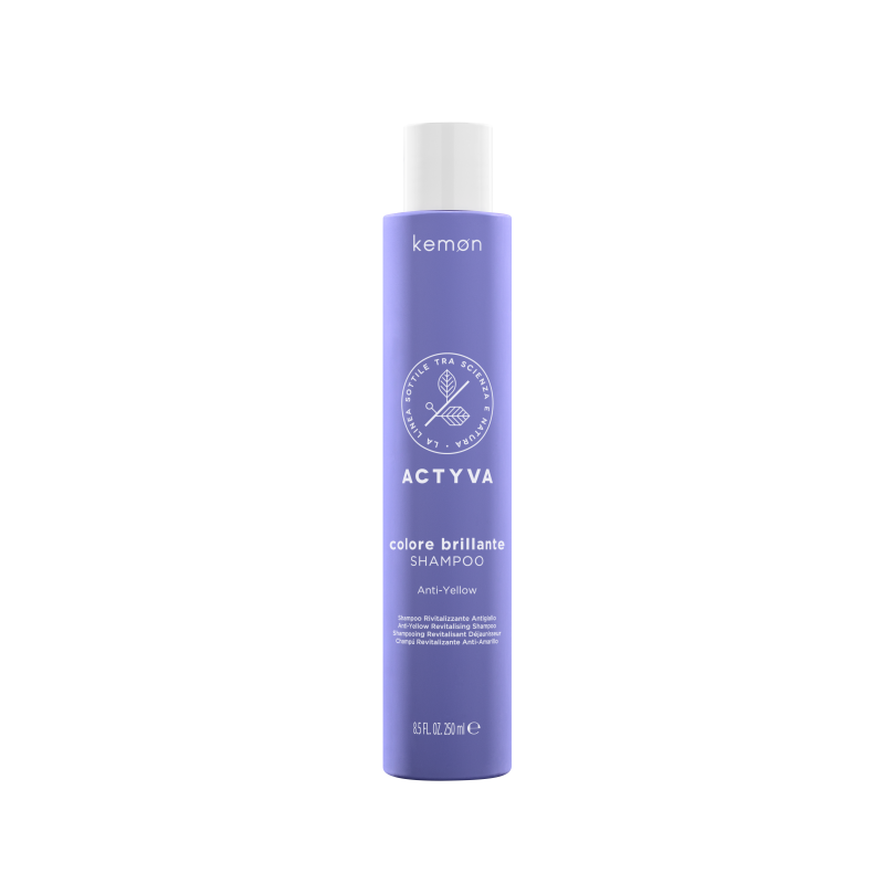 Actyva colore brillante shampoo anti yellow 250 ml bolli - fronte.png